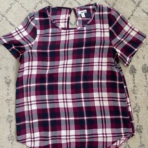 Abound purple checkerd Flowy Blouse size M